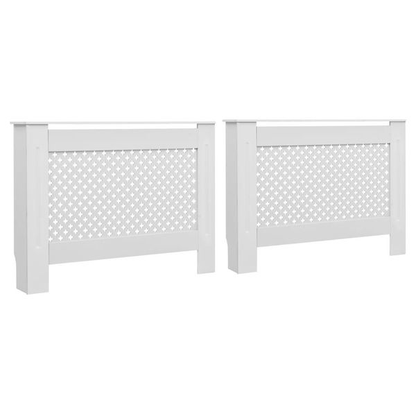 Rivestimento Del Radiatore 2 Pz. Bianco 112×19×81,5 Cm Mdf-image