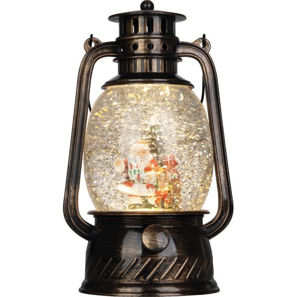 Magichome Lanterna Di Natale, Babbo Natale, Plastica, Nero, 1Xled Bianco Caldo, 12X10X20,5 Cm, 3Xaa-image