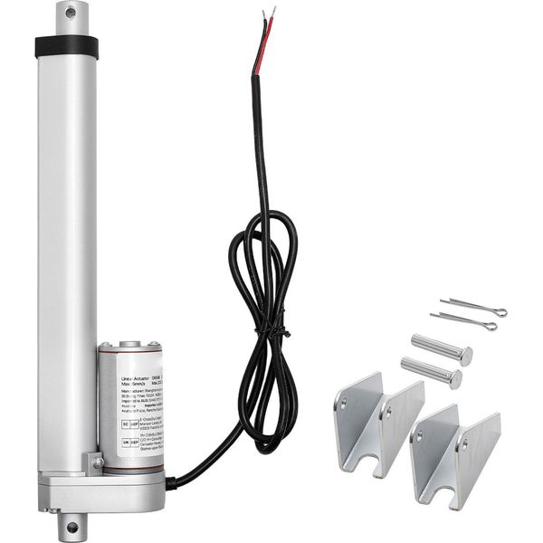 Succebuy Attuatore Lineare Da 12 V, Motore Lineare Da 101,6 Mm Con 15 Mm/S, Attuatore Lineare Da 1000 N Con Protezione IP54 E Staffa Di Montaggio, Tecnologia Lineare Per Scrivanie Regolabili In Altezza, Sedie Reclinabili E Apri Finestre-image
