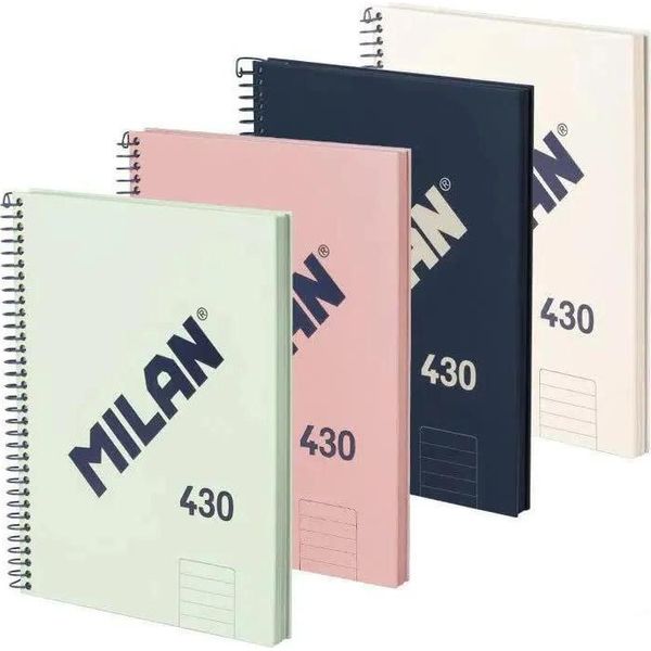 Milan Confezione Da 4 Quaderni A Spirale A5 Con Carta Rigida Foderata 80 Fogli Con 95 G/M² 430-Collezione Dal 1918 Trasparente Trasparente Taglia Unica-image