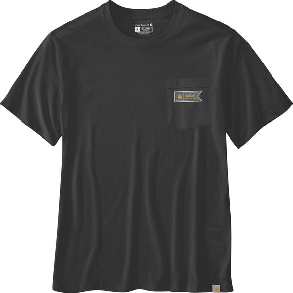 Maglietta Carhartt Con Tasca Sul Petto E Piccolo Logo, Colore:Nero, Taglia:M-image