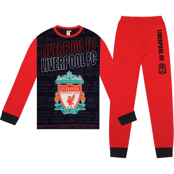Liverpool Fc - Pigiama Con Pantaloni Lunghi Per Ragazzi GF1098 (140) (Rosso/Nero)-image