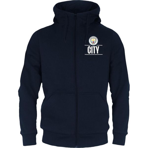 Manchester City Fc - Felpa Con Cappuccio Da Uomo, In Pile GF200 (Xl) (Blu Scuro)-image