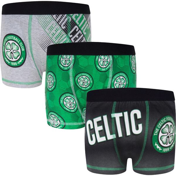 Celtic Fc - Boxer Da Ragazzo (Confezione Da 3) GF221 (104) (Nero/Verde/Grigio)-image