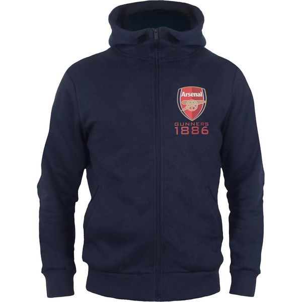 Arsenal Fc - Felpa Con Cappuccio A Zip Intera Da Ragazzo, In Pile GF214 (98) (Blu Scuro)-image