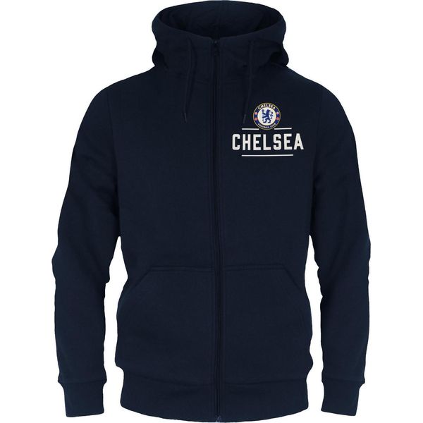 Chelsea Fc - Felpa Con Cappuccio Da Uomo, In Pile GF198 (M) (Blu Scuro)-image