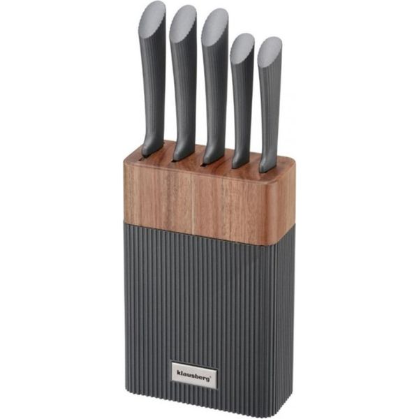 Klausberg Set Di Coltelli In Ceppo Di Acacia 63931-image