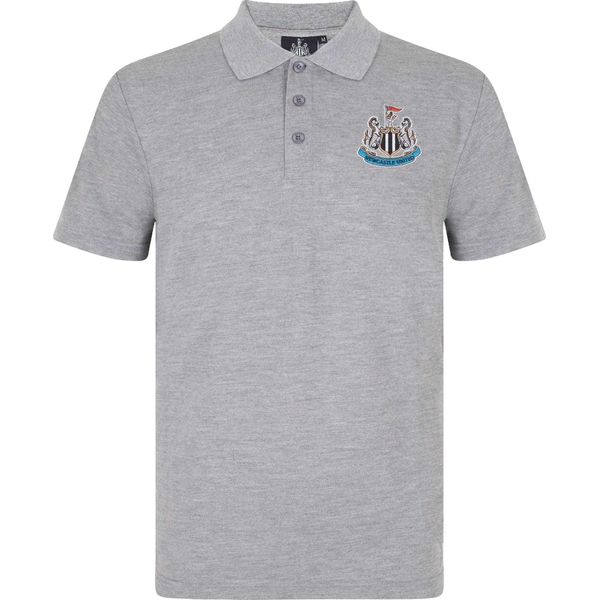 Newcastle United Fc - Polo Da Uomo, Toppa Tessuta GF265 (Xxl) (Grigio)-image