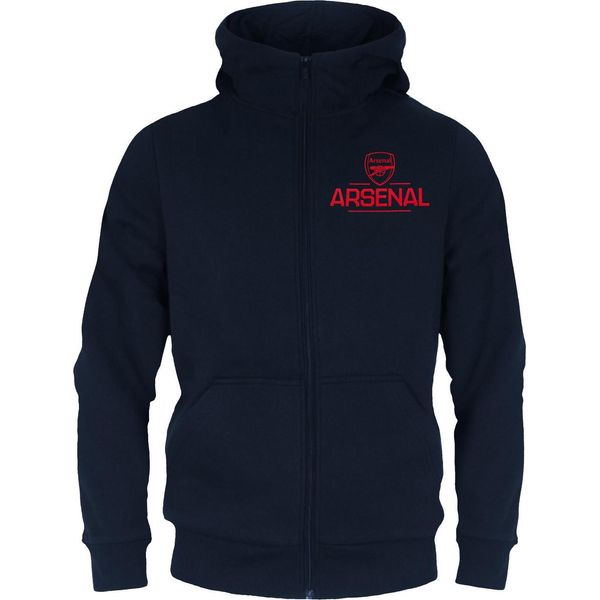 Arsenal Fc - Felpa Con Cappuccio A Zip Intera Da Ragazzo, In Pile GF213 (122) (Blu Scuro)-image