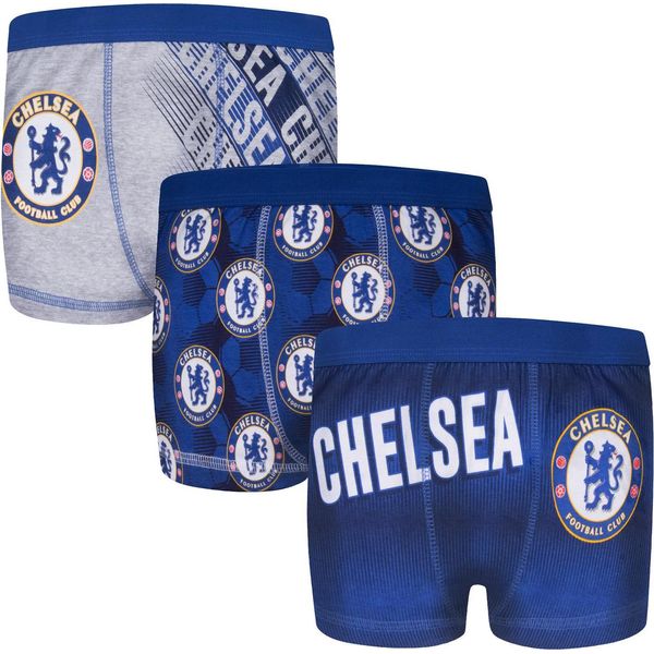 Chelsea Fc - Boxer Da Ragazzo (Confezione Da 3) GF238 (146-152) (Blu/Navy/Grigio)-image