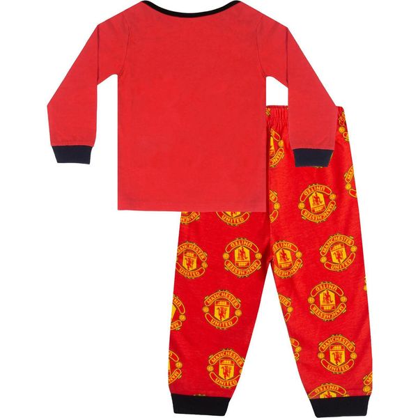 Manchester United Fc - Pigiama Con Pantaloni Lunghi Per Bambino GF1060 (92) (Rosso)-image