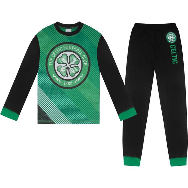 Celtic Fc - Pigiama Con Pantaloni Lunghi Per Bambino GF1058 (158-164) (Nero/Verde)-image