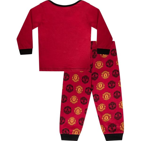 Manchester United Fc - Pigiama "Born To Play"" Con Pantaloni Lunghi Per Bambino GF1059 (68) (Rosso)"-image