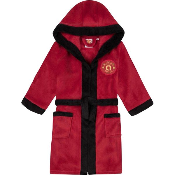 Manchester United Fc - Vestaglia Da Ragazzo In Pile GF628 (116) (Rosso)-image