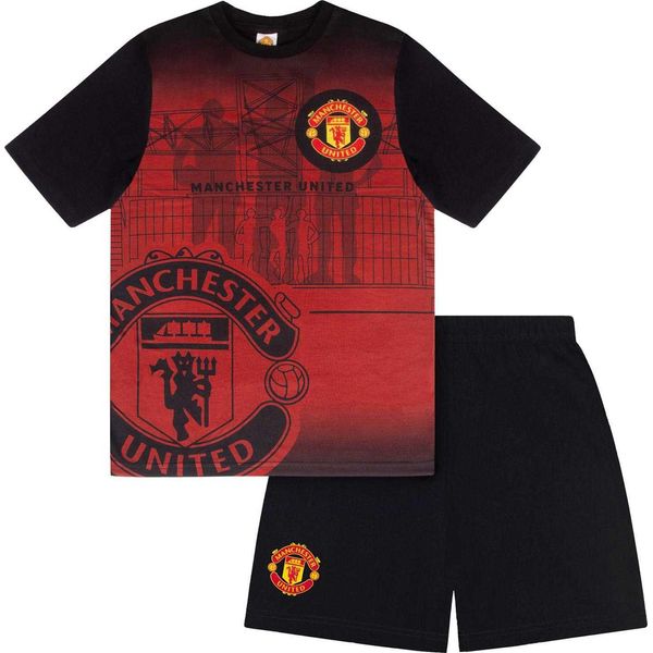 Manchester United Fc - Pigiama Con Pantaloncini Da Bambino GF866 (146) (Rosso)-image