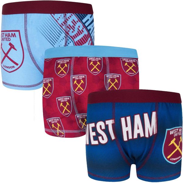 West Ham United Fc - Boxer Da Ragazzo (Confezione Da 3) GF222 (140) (Navy/Rosso/Blu)-image