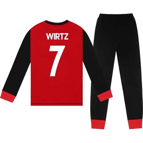 Liverpool Fc - Pigiama "Wirtz"" Con Pantaloni Lunghi Per Ragazzi, Maniche Lunghe GF817 (140) (Rosso/Nero)"-image