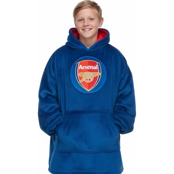 Arsenal Fc - Felpa Con Cappuccio Per Bambini, Oversize GF1020 (6-10 Anni) (Blu Navy Scuro)-image