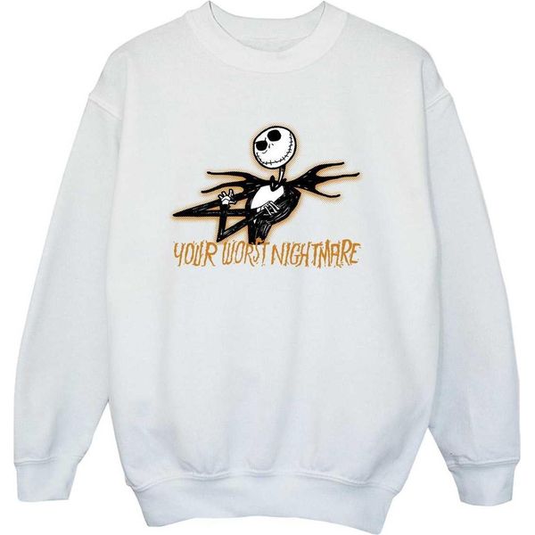 The Nightmare Before Christmas - Felpa "Il Tuo Peggior Incubo"" Per Ragazzi BI56505 (104) (Bianco)"-image