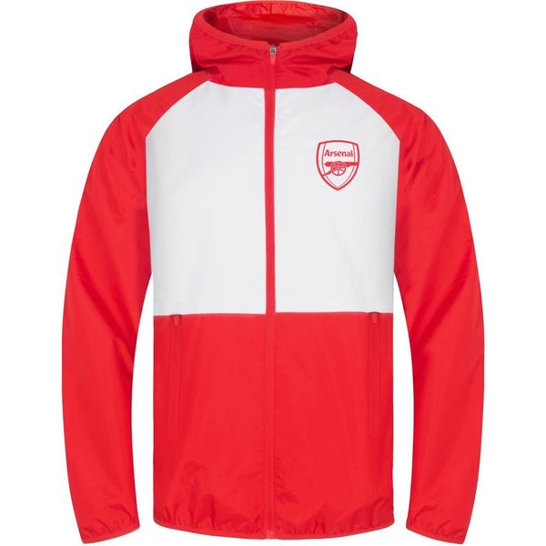 Arsenal Fc - Giacca A Vento Da Ragazzo, Maniche Raglan GF255 (152-158) (Bianco/Rosso)-image