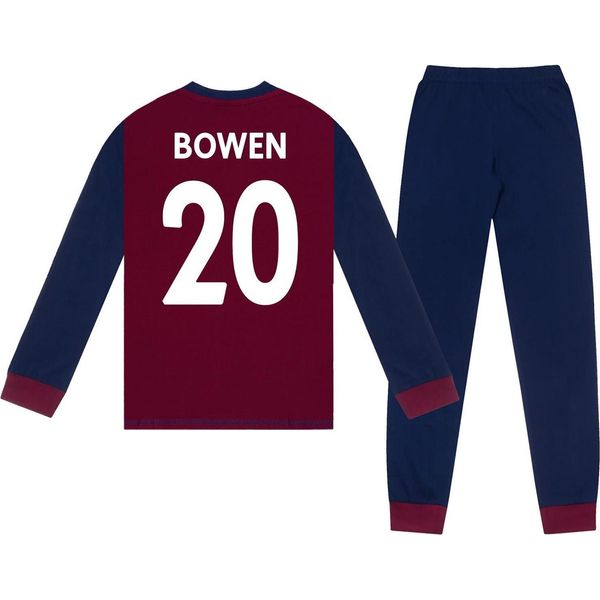 West Ham United Fc - Pigiama "Jarrod Bowen 20"" Con Pantaloni Lunghi Da Ragazzo GF715 (146-152) (Blu Scuro/Rosso Vino)"-image
