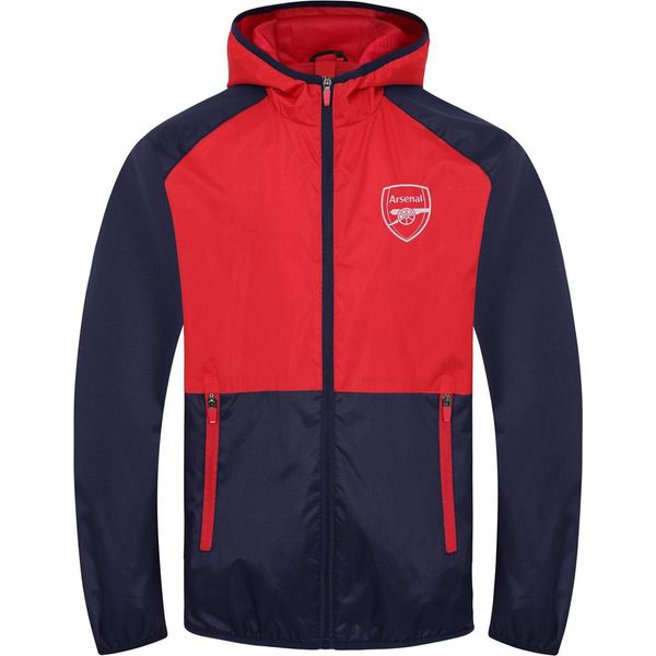 Arsenal Fc - Giacca A Vento Da Ragazzo, Maniche Raglan GF255 (110) (Blu Scuro/Rosso)-image