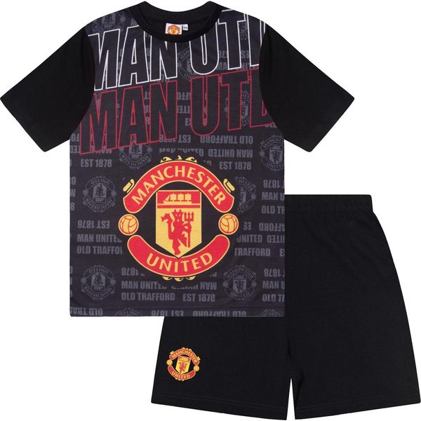 Manchester United Fc - Pigiama Con Pantaloncini "Cunha 10"" Per Ragazzi GF942 (110) (Nero)"-image