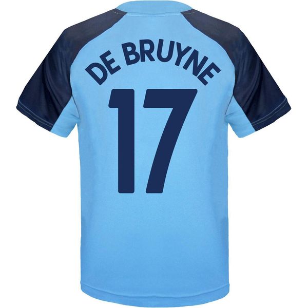 Manchester City Fc - Maglietta "De Bruyne 17"" Da Ragazzo, Poliestere GF456 (134) (Azzurro)"-image