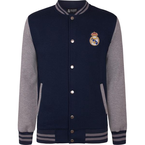 Real Madrid Cf - Giacca Varsity (Stile College Americano) Per Ragazzi GF961 (116) (Blu Scuro)-image