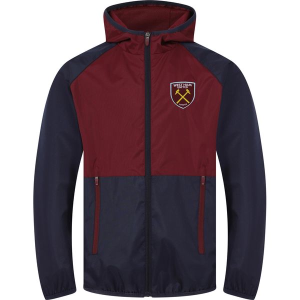 West Ham United Fc - Giacca A Vento Da Ragazzo, Maniche Raglan GF351 (146) (Navy/Rosso)-image