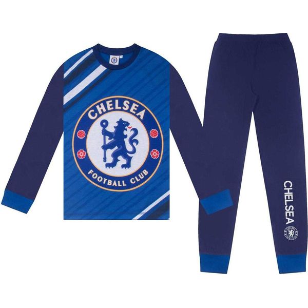Chelsea Fc - Pigiama "Palmer"" Con Pantaloni Lunghi Per Bambino, Maniche Lunghe GF826 (140) (Royal Blue)"-image