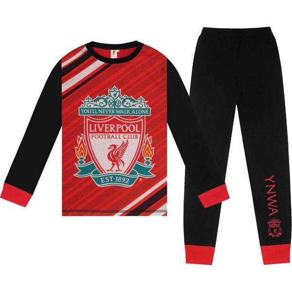 Liverpool Fc - Pigiama "Virgil"" Con Pantaloni Lunghi Per Bambino, Maniche Lunghe GF806 (128) (Rosso/Nero)"-image