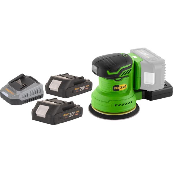 Levigatrice Orbitale A Batteria Procraft Px20Blbb 20 V 125 Mm Brushless + 2X Batteria 2,0 Ah + Caricabatteria-image