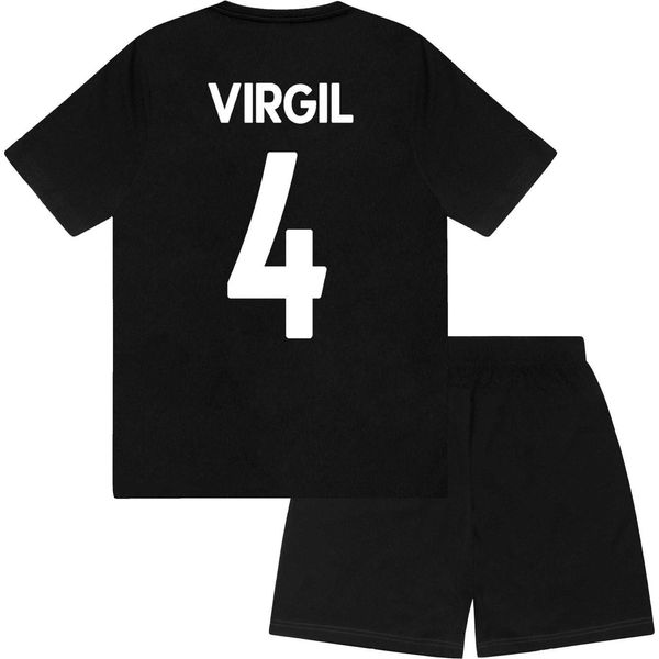 Liverpool Fc - Pigiama "Virgil"" Con Pantaloncini Da Bambino, Sublimazione GF812 (134) (Nero)"-image