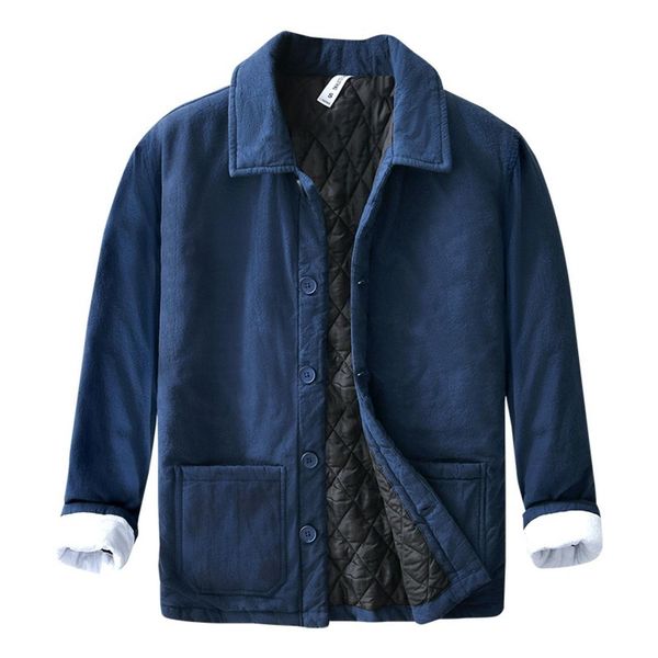 Giacca Invernale Da Uomo Con Fodera Spessa - Caldo Cappotto Invernale Da Uomo, Giacca Casual Da Uomo, Colore: Blu, Taglia: M-image