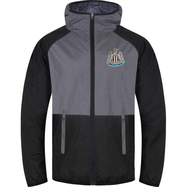 Newcastle United Fc - Giacca A Vento Da Ragazzo, Maniche Raglan GF376 (122) (Nero/Grigio)-image