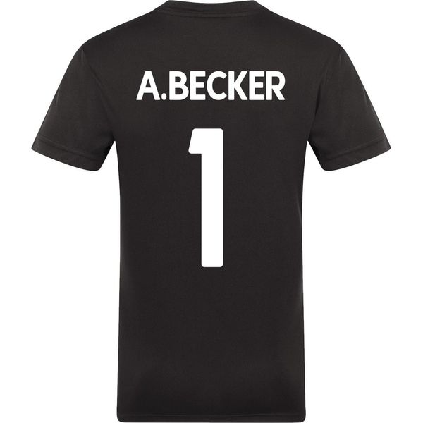 Liverpool Fc - Maglietta "A.Becker 1"" Da Ragazzo, Poliestere GF438 (134) (Nero/Rosso)"-image