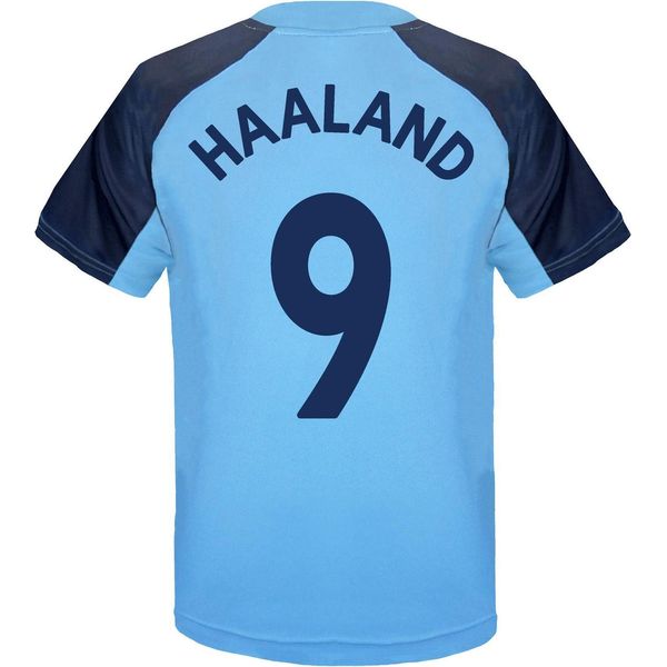 Manchester City Fc - Maglietta "Haaland"" Da Ragazzo, Poliestere GF463 (152-158) (Azzurro)"-image