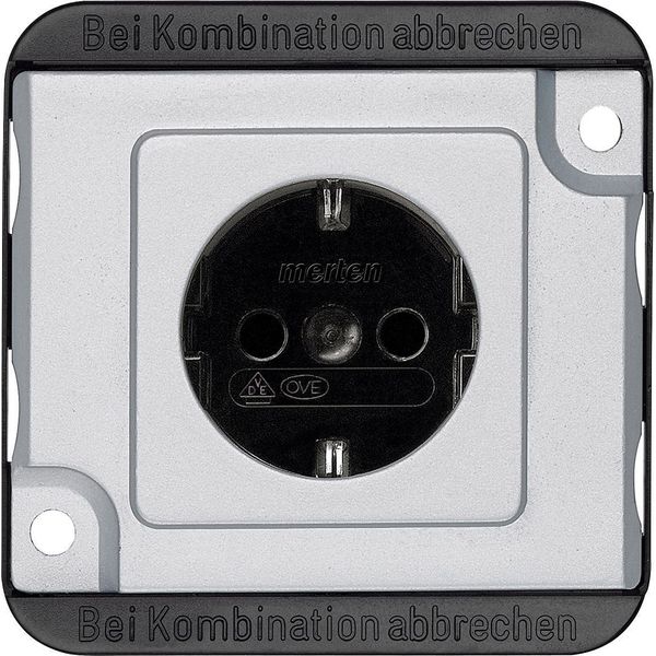Merten MEG2300-7060, Tipo Di Presa: Cee 7/3, Tipi Di Spina Supportati: Cee 7/4, Colore Del Prodotto: Argento. Tensione D'ingresso:-image