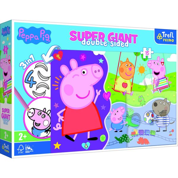 Trefl Seghetto Alternativo Bifacciale Peppa Pig Super Giant 15 Pezzi-image