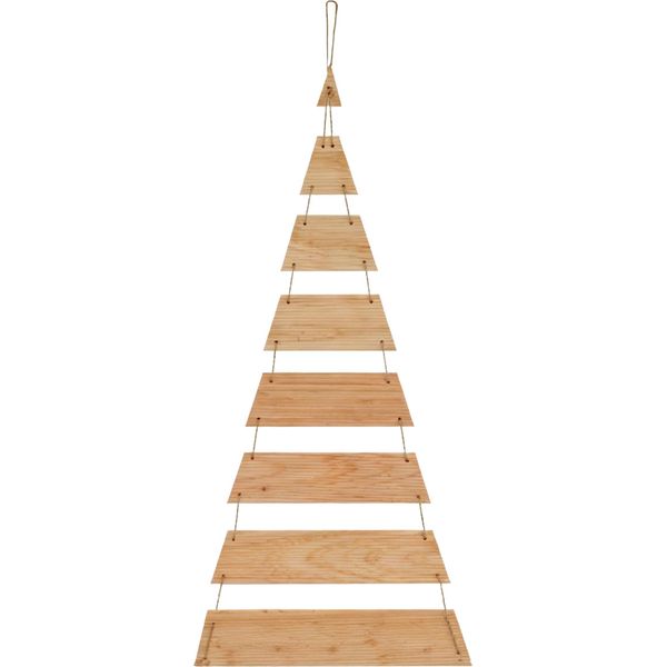 Be4Nature Albero Di Natale Sospeso In Legno Diy 46 X 100 Cm – Decorazione Da Parete Naturale E Natalizia Da Appendere, Stile Rustico-image