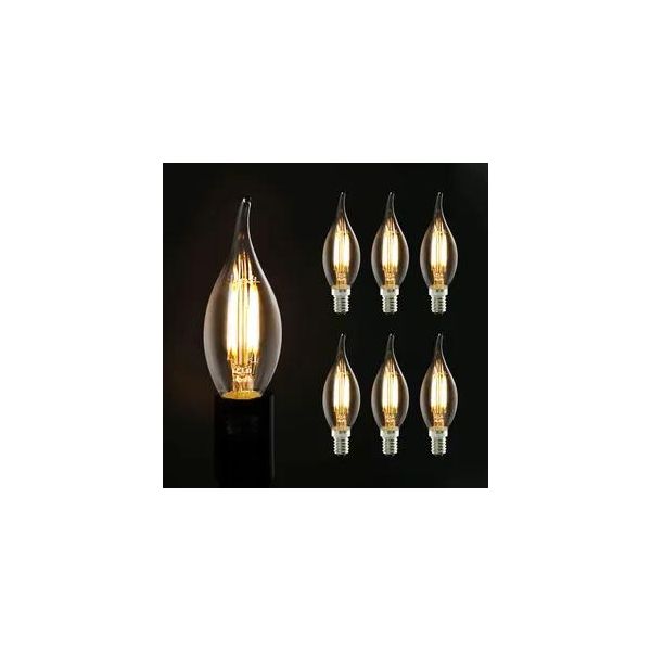 Zmh 6 Lampadine Led Edison Vintage E14 Led Clear 2700K Bianco Caldo Equivalente A Lampadina A Incandescenza-image