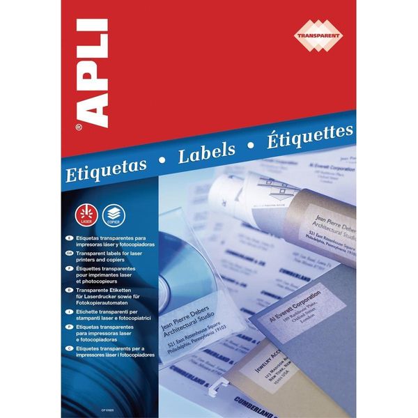 Apli SP-581223, Trasparente, A4, Laser, Rettangolo, 4,85 Cm, 2,54 Cm-image