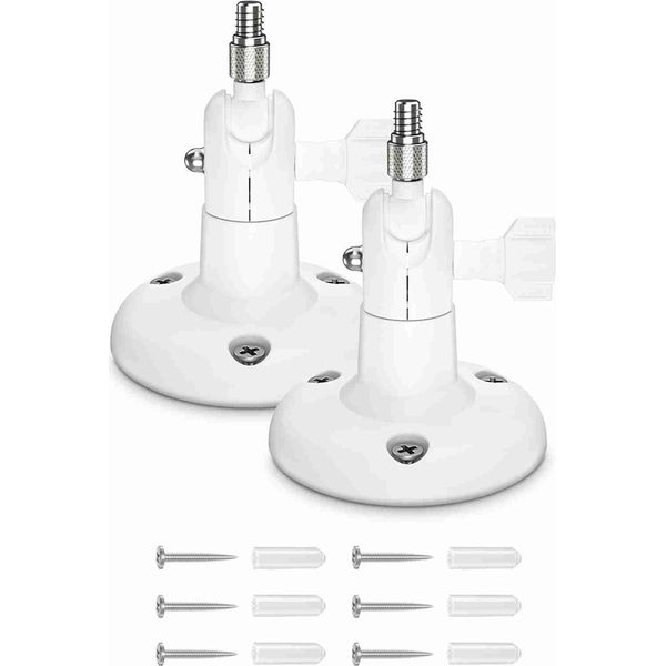 Set Di 2 Supporti A Parete Regolabili Per Arlo Hd/Pro/Pro2/Go/Ultra E Wyze Cam Pan - Supporto A Parete Per Telecamere Per Interni Ed Esterni, Bianco-image