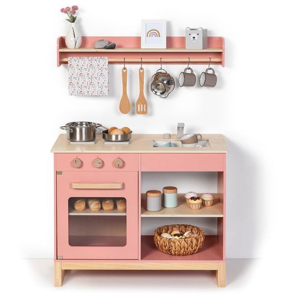 SpielküChe Musterkind "Magnolia, Altrosa/Natur", Rosa (Altrosa, Natur), SpielküChen, Kinderb:69Cm H:62Cm T:36Cm, B:69Cm H:62Cm T:36Cm-image