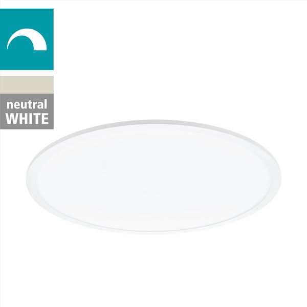 Eglo Deckenleuchte "Sarsina", Weiß, 1, Ø 60Cm H: 5Cm, 1 Stk., Leuchten, Wand-/Deckenleuchte, H5,0 X, Weiß, Leuchtmittel Inkl., Deckenleuchte-image