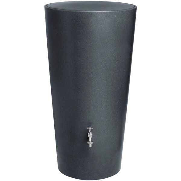 Regenwassertank Arves, Grau (Anthrazit), H:110Cm Ø:60Cm, Kunststoff, Regentonnen-image