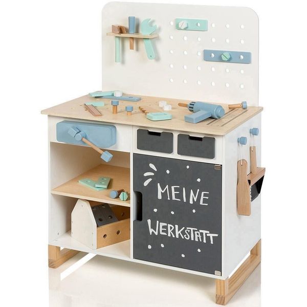 Spielwerkbank Musterkind "Fagus, Weiß/Natur", Beige (Naturweiß), Rollenspielzeug, Jungenb:66Cm H:90Cm T:42Cm, Holz, B:66Cm H:90Cm T:42Cm-image