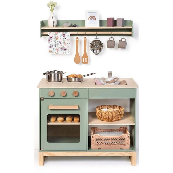 SpielküChe Musterkind "Magnolia, Salbei/Natur", GrüN (Mint, Natur), SpielküChen, Kinderb:69Cm H:62Cm T:36Cm, B:69Cm H:62Cm T:36Cm-image