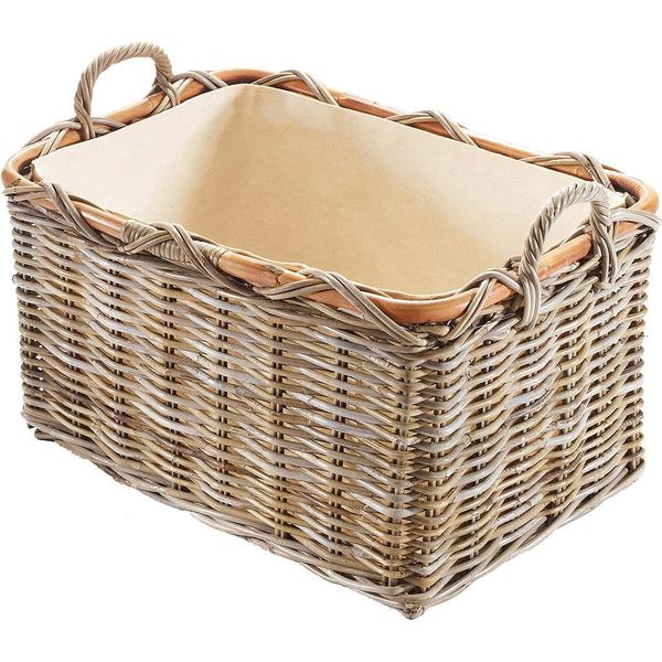 Aufbewahrungskorb Locker, Beige (Natur), B:56Cm H:36Cm T:41Cm, Rattan, Aufbewahrungsboxen-image